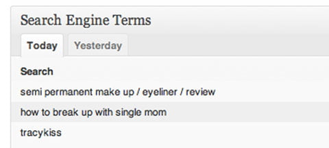 Search Terms Directing Traffic To My Blog