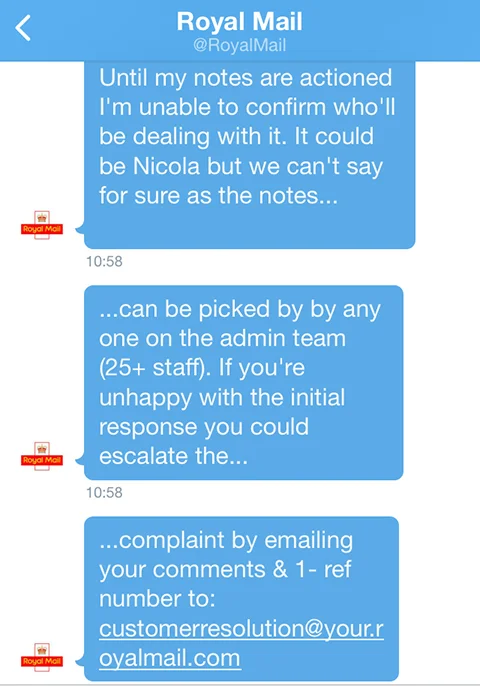 The Royal Mails Twitter Response To My Complaint