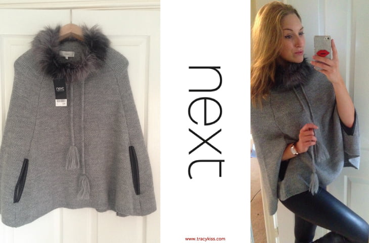 Next Grey Faux Fur Cape