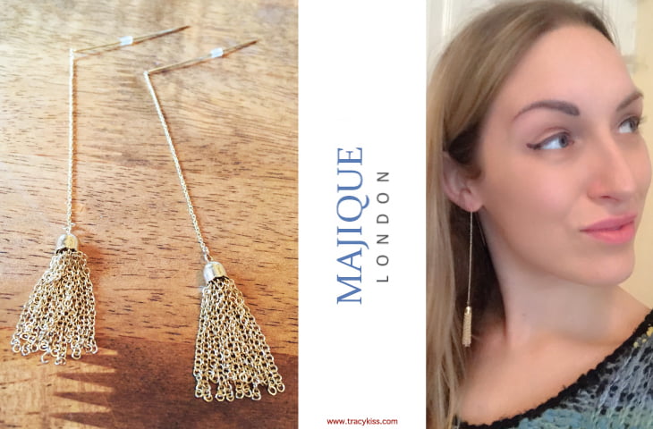 Majique London Gold Tassel Earrings